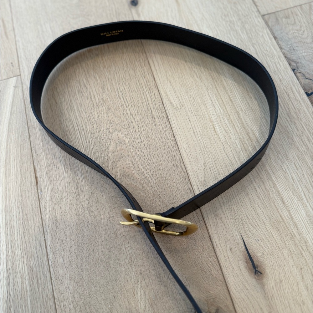 Nili Lotan Rich Dark Brown Leather Belt - Picture 3 of 4